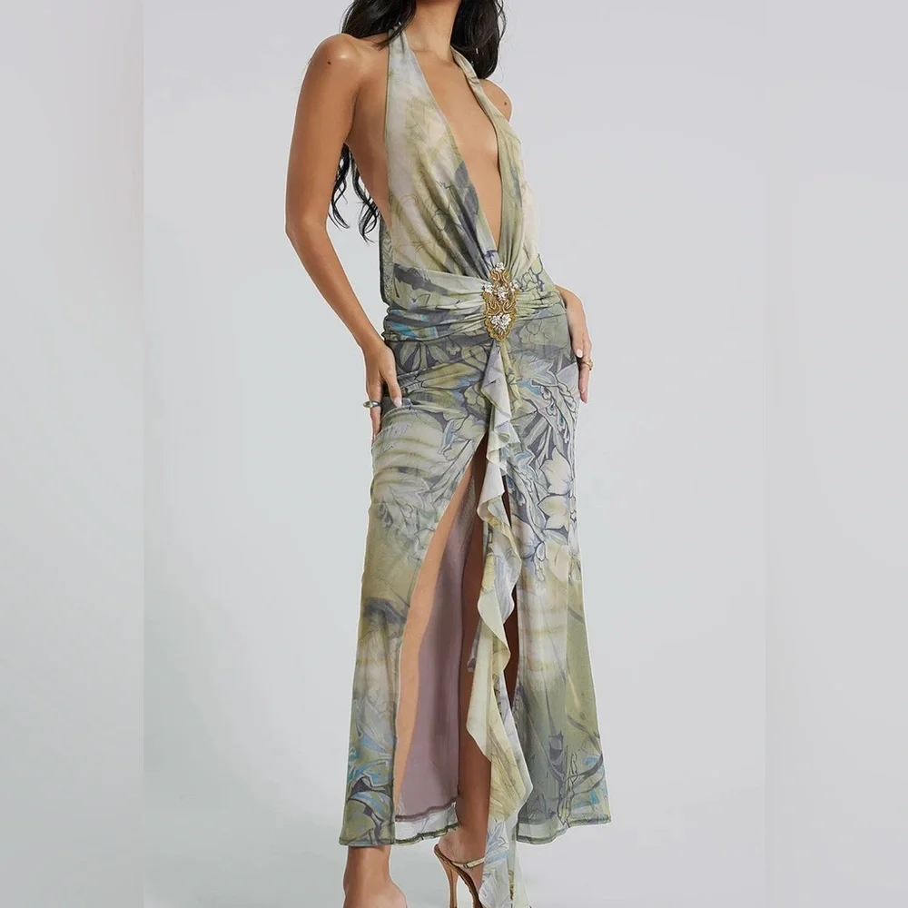 Jaded Lndn Cindy Plunge Maxi Dress
Size: Medium - Picture 1 of 2